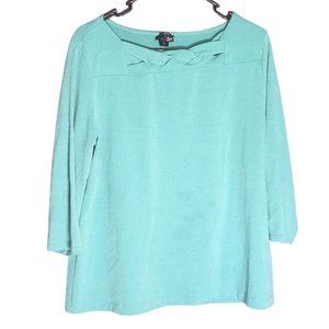 East 5th XL blue-green midsleeve blouse